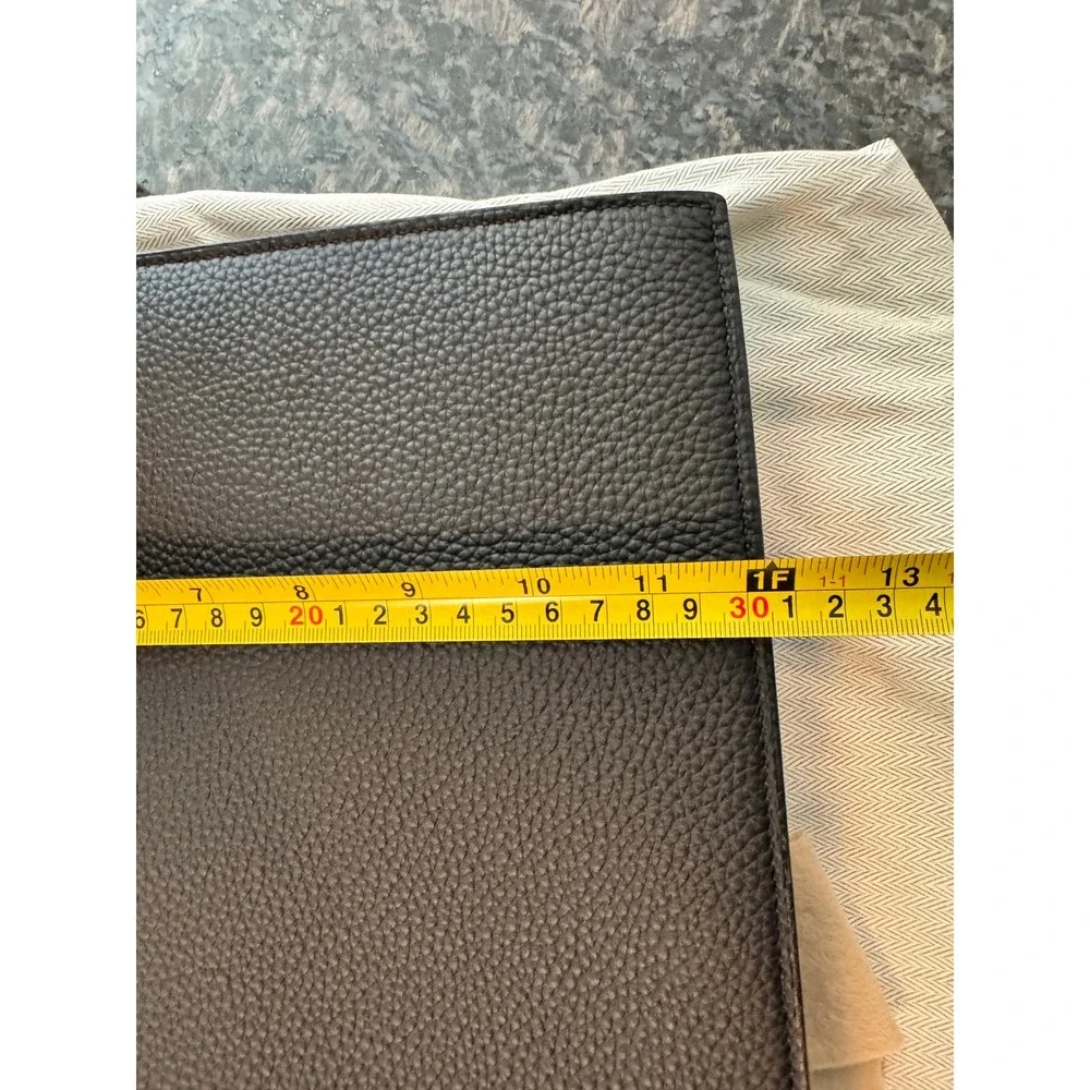 Hermes Sac a Depeches 38 Briefcase Black Togo Leather Palladium Hardware Bag New